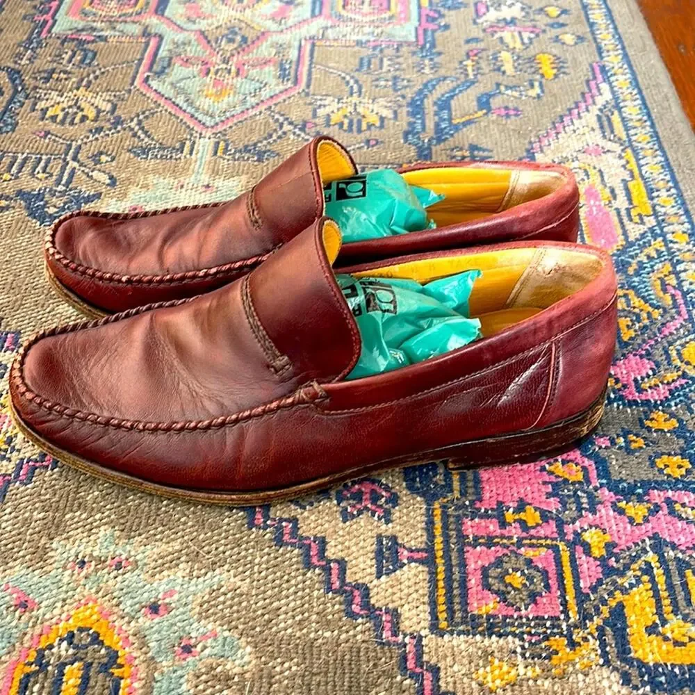 Bruno Magli Italian leather slip on dress loafers sz 8